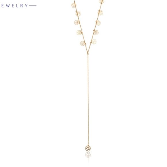 Jewelry - Beautiful Rose Drop 18KGP Necklace